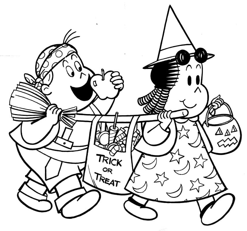 Desenho Luluzinha no Halloween para Colorir e Pintar