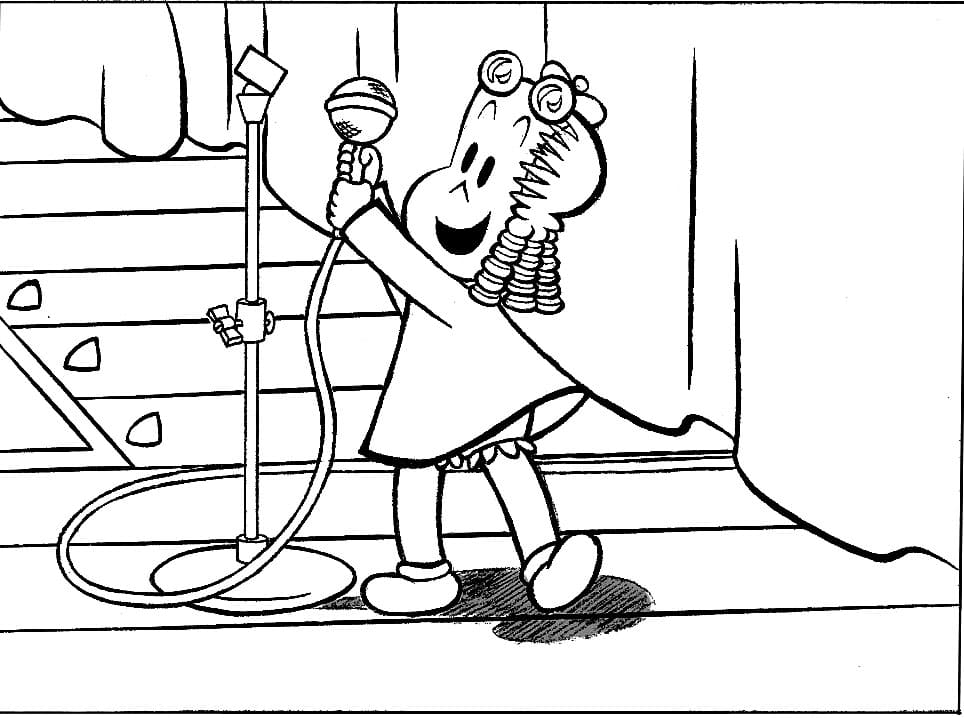Desenho Luluzinha no Palco para Colorir e Pintar