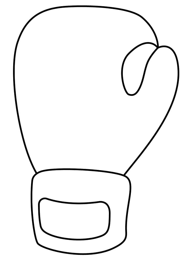 Desenho de Luva de Boxe Fácil para Colorir e Pintar