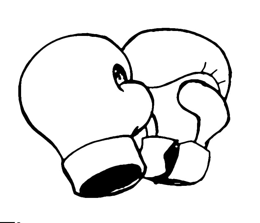 Desenho de Luvas de Boxe Grátis para Crianças para Colorir e Pintar