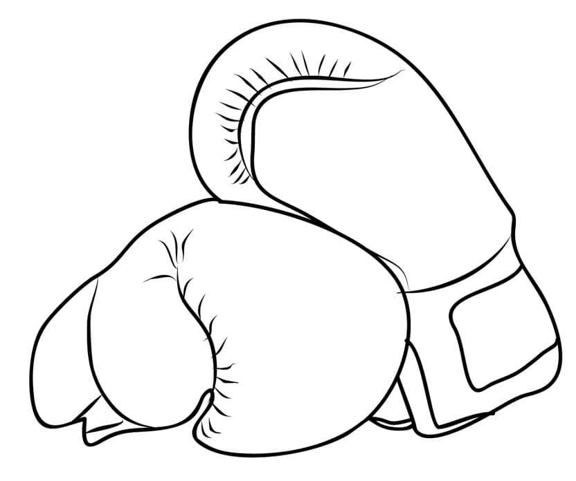Desenho de Luvas de Boxe Grátis para Colorir e Pintar