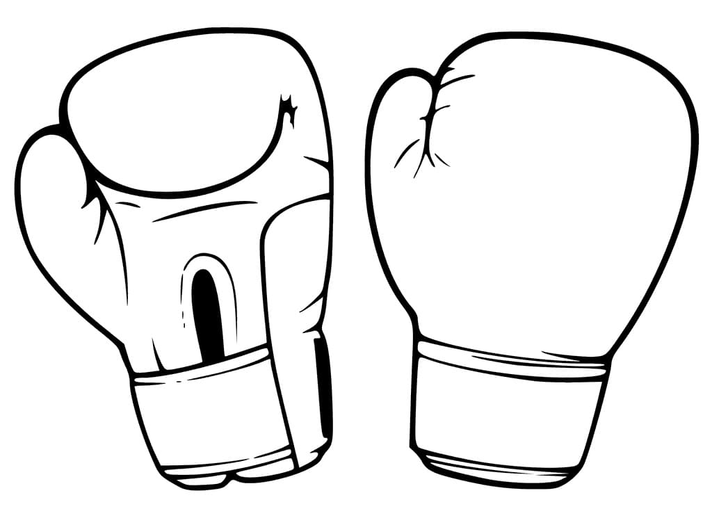 Desenho de Luvas de Boxe Perfeitas para Colorir e Pintar