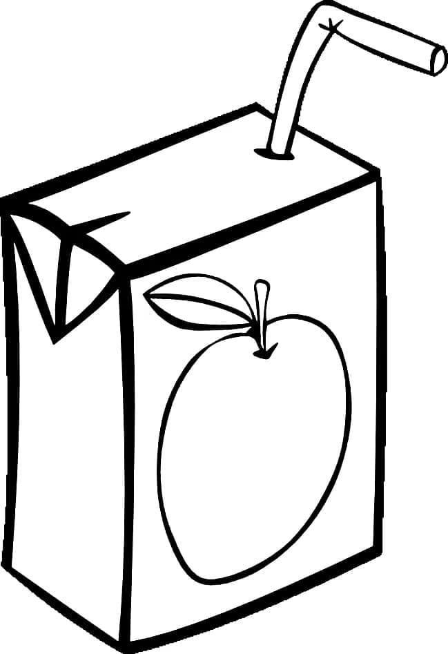 Desenho de Suco de Maçã para Colorir e Pintar