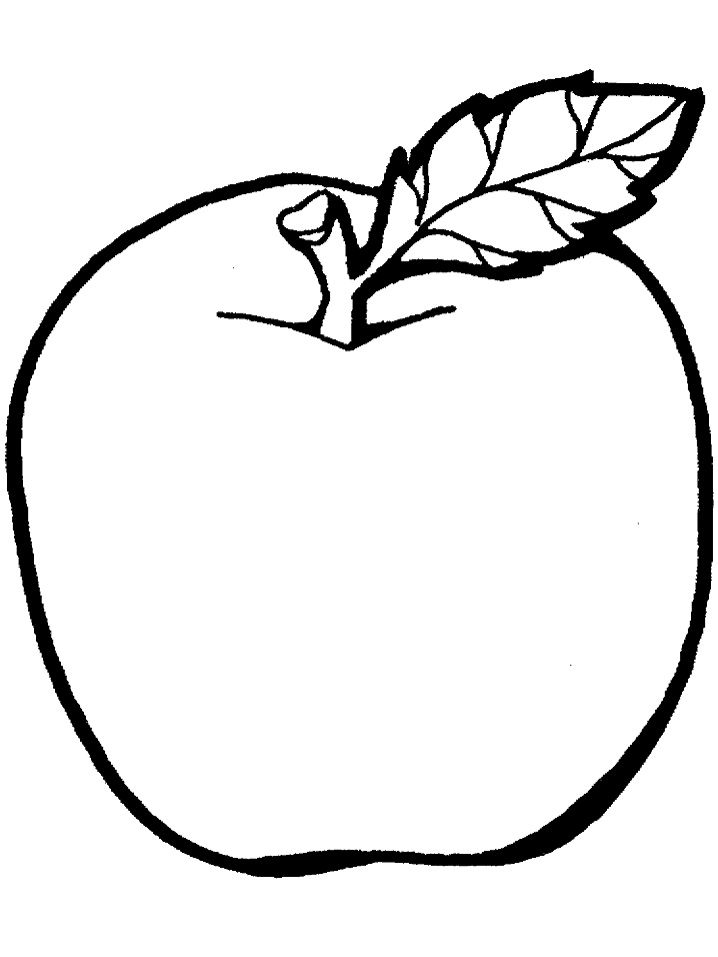 Desenho de Fruta Maçã para Colorir Lápis de Cor e Pintar