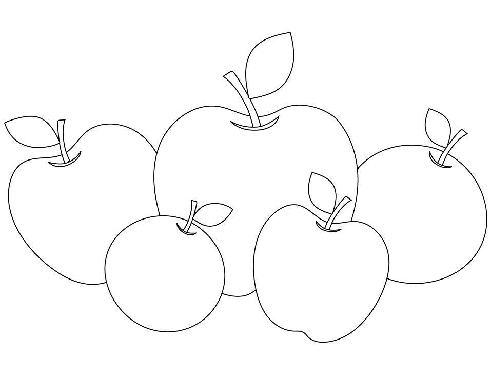 Desenho de Fruta Maçã para Colorir Pdf e Pintar