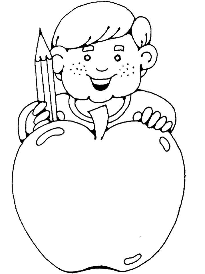 Desenho de Maçã para Colorir e Pintar