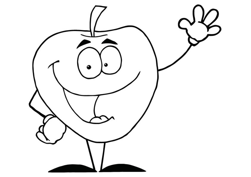 Desenho de Maçã para Colorir Pdf e Pintar