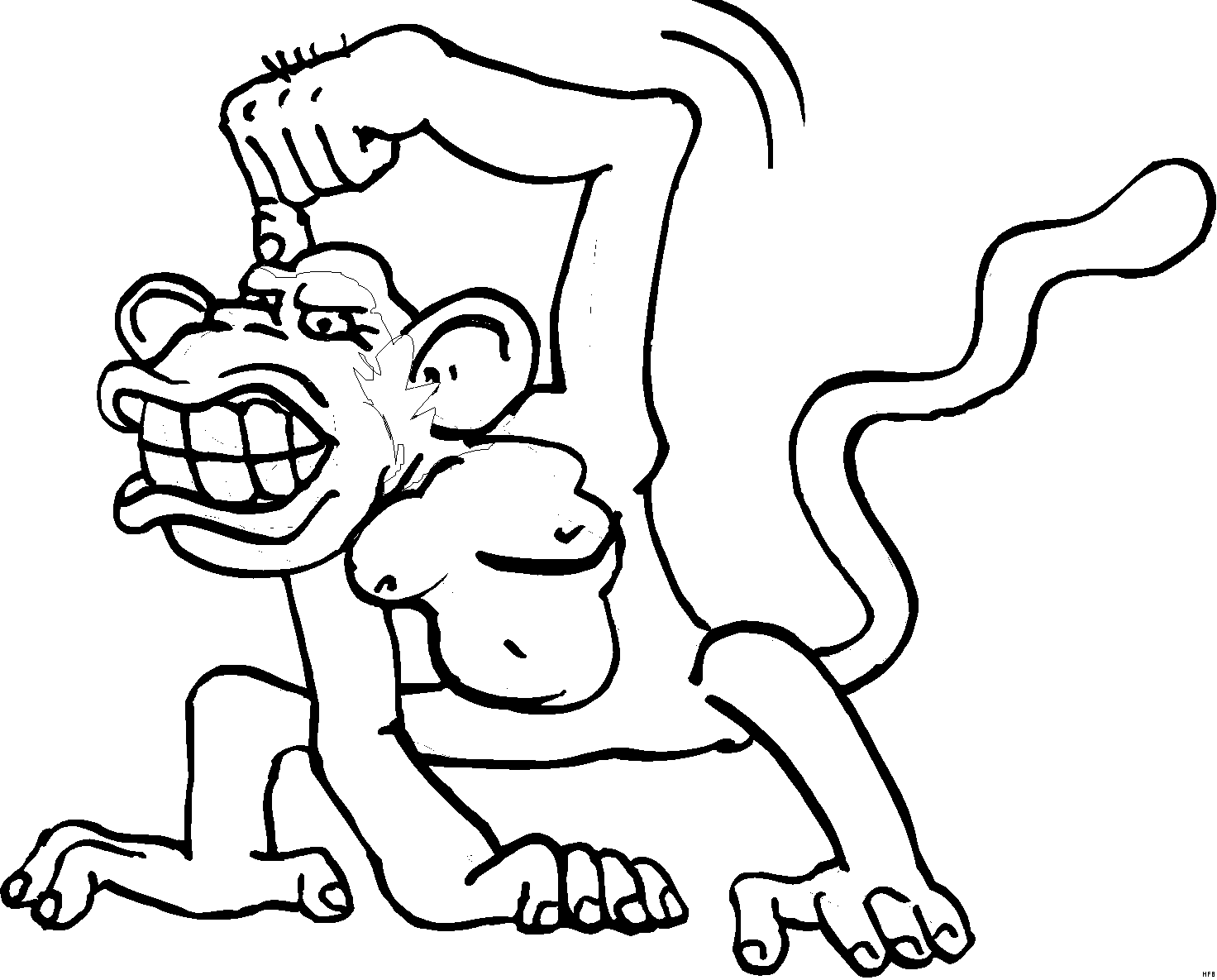 Desenho de Macaco Irritado para Pintar Grátis