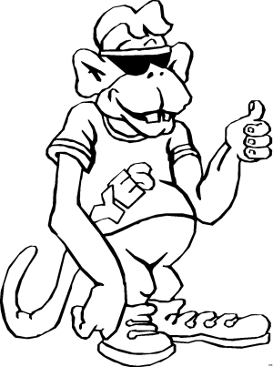 Desenho de Macaco Usando Roupa Muito Estilosa para Colorir Grátis e Pintar