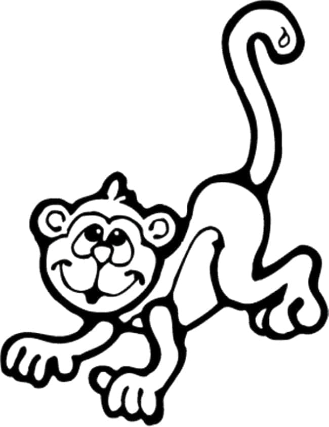 Desenho de um Macaco Hilariante para Colorir e Pintar