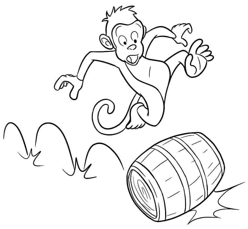 Desenho de um Macaco Muito Engraçado para Colorir e Pintar