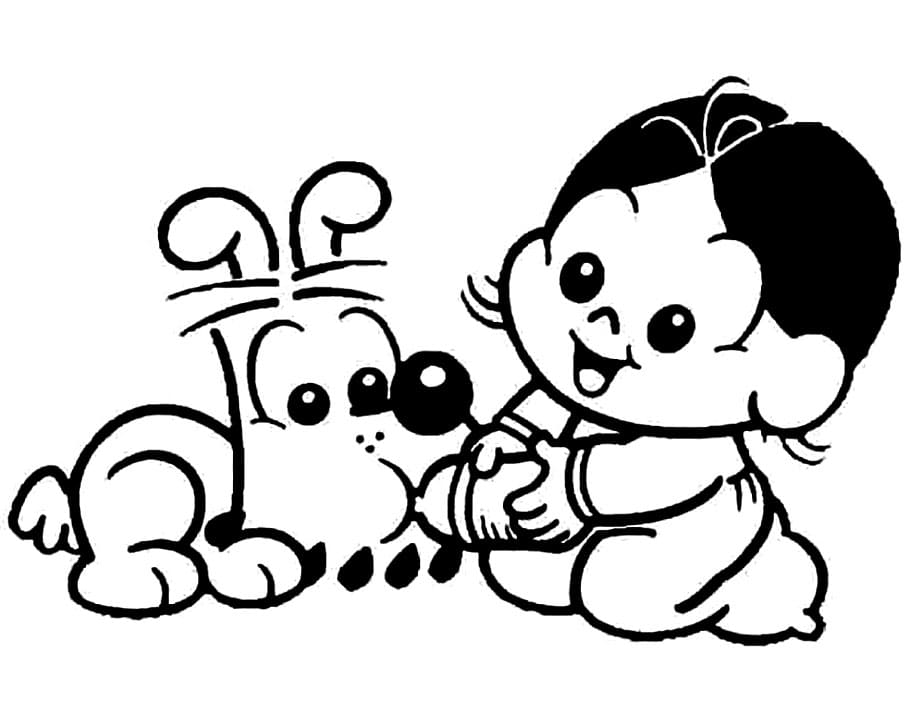 Desenho Bidu e Magali para Colorir e Pintar