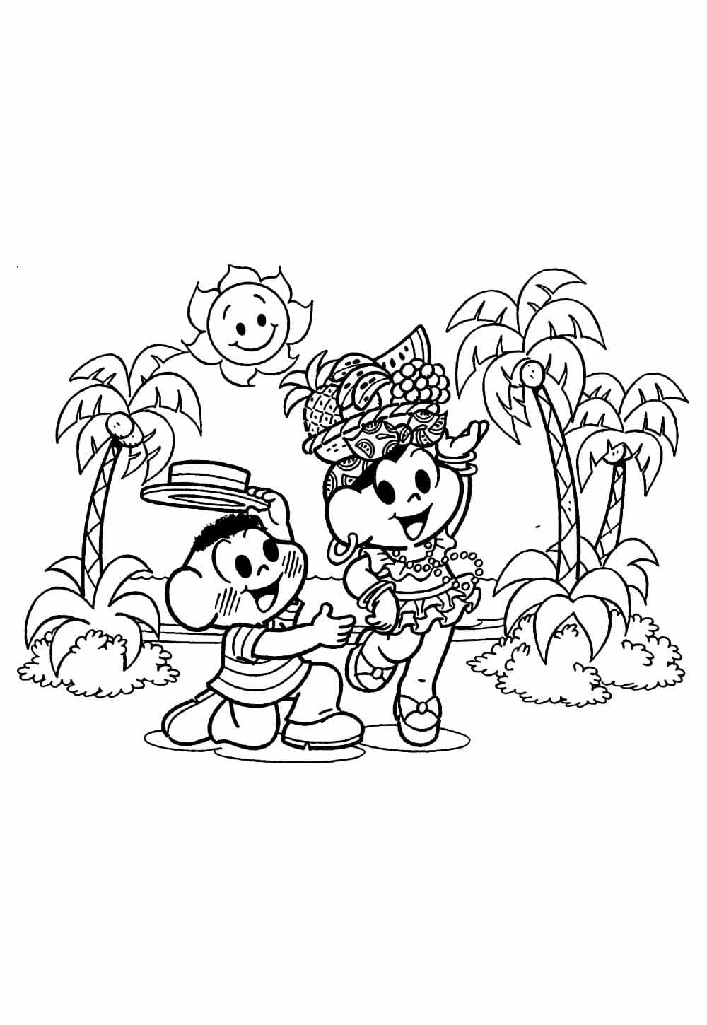 Desenho de Cascão e Magali para Colorir e Pintar