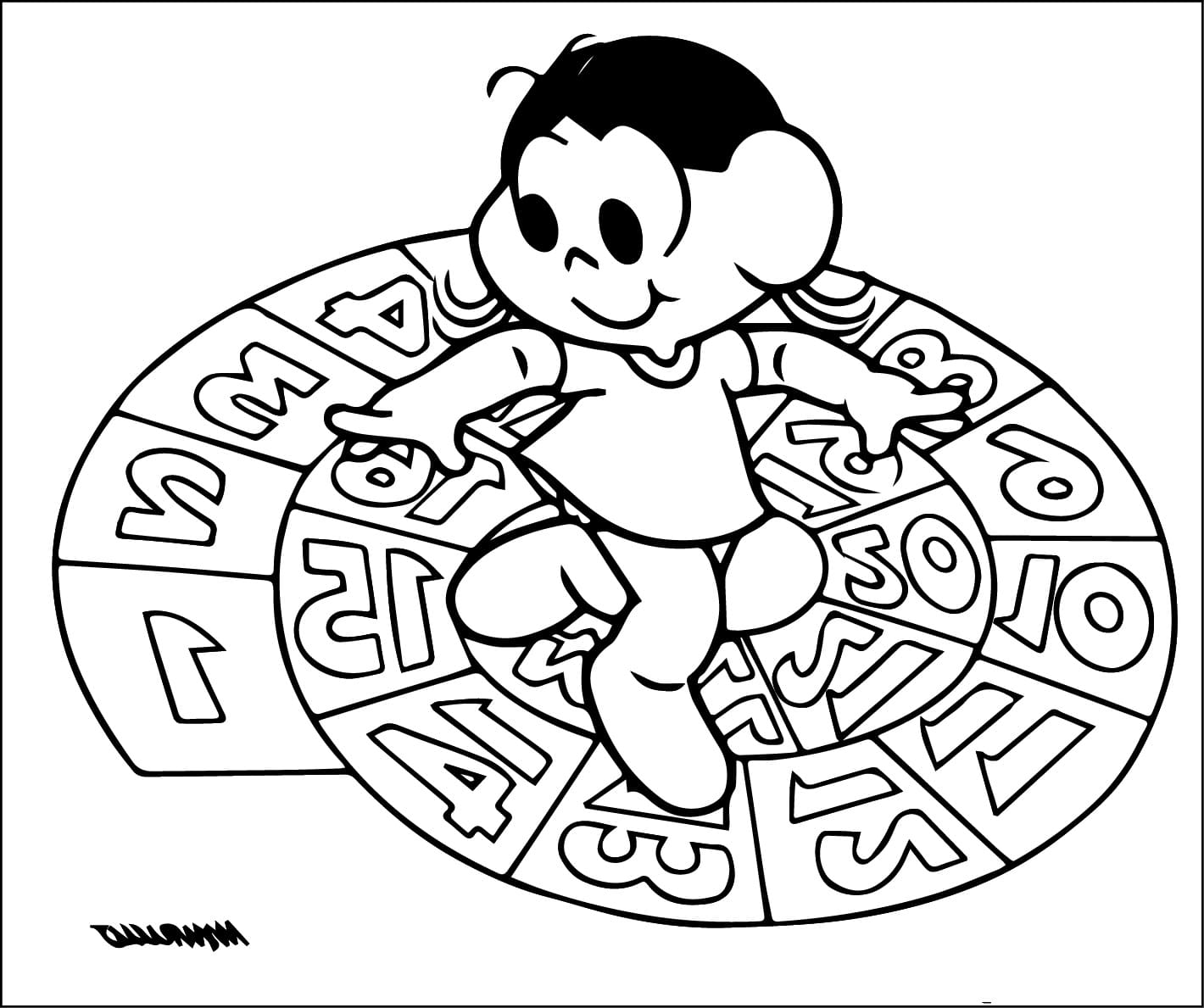 Desenho de Magali Brincalhona para Colorir e Pintar