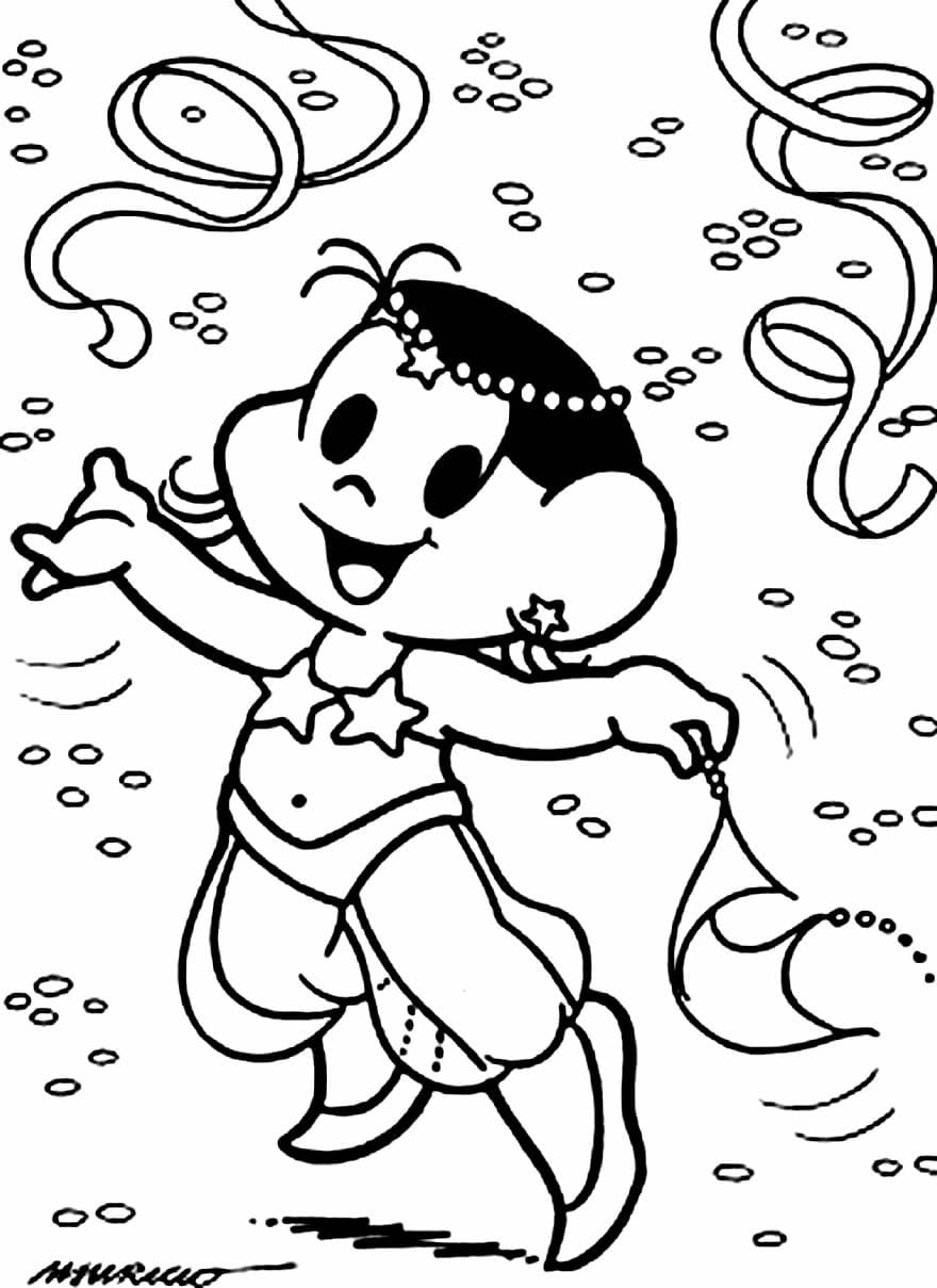 Desenho de Magali Dançando para Colorir e Pintar