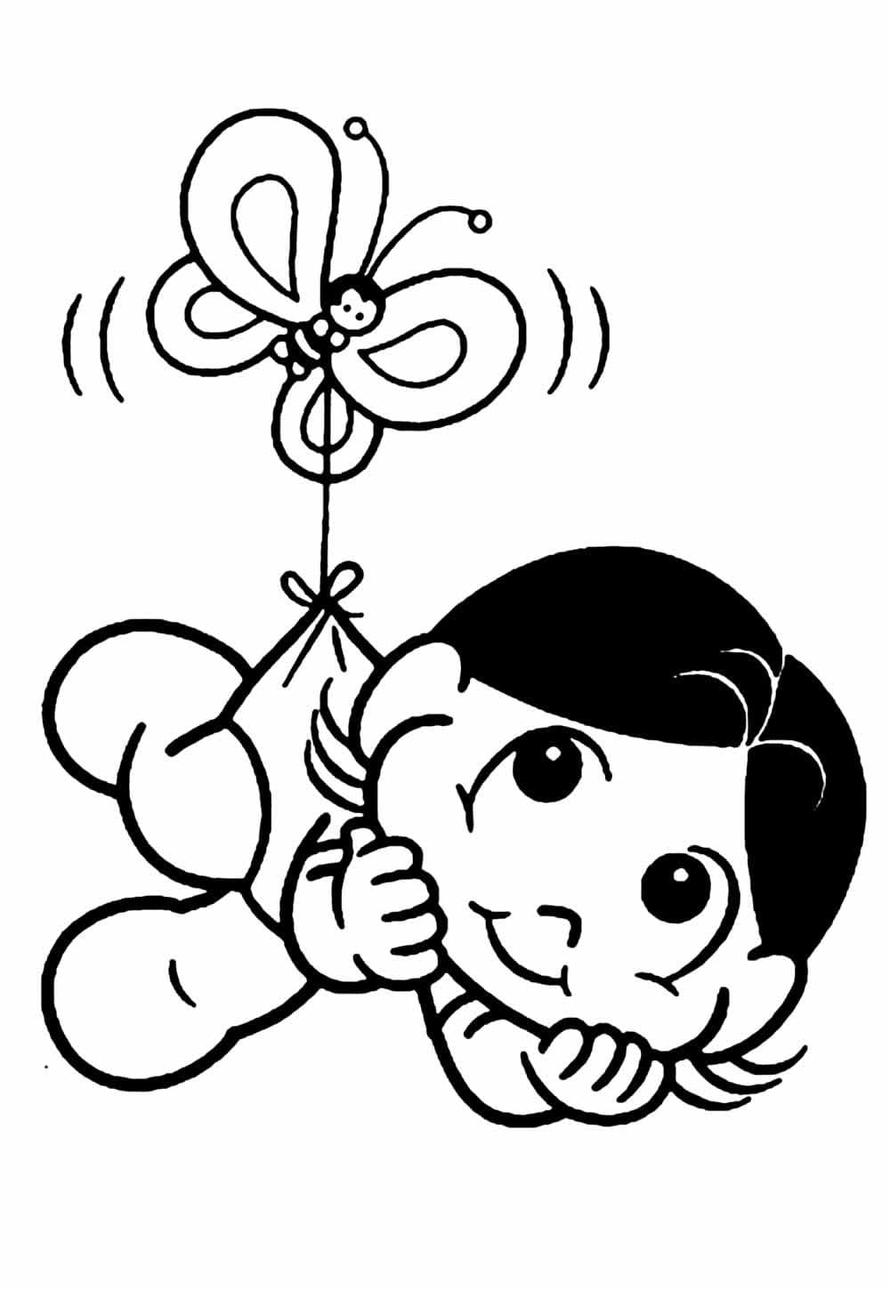 Desenho de Magali e Borboleta para Colorir e Pintar