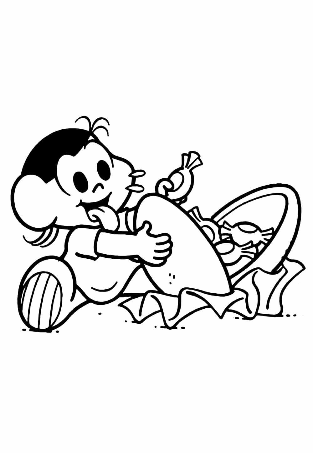 Desenho de Magali e Doces para Colorir e Pintar