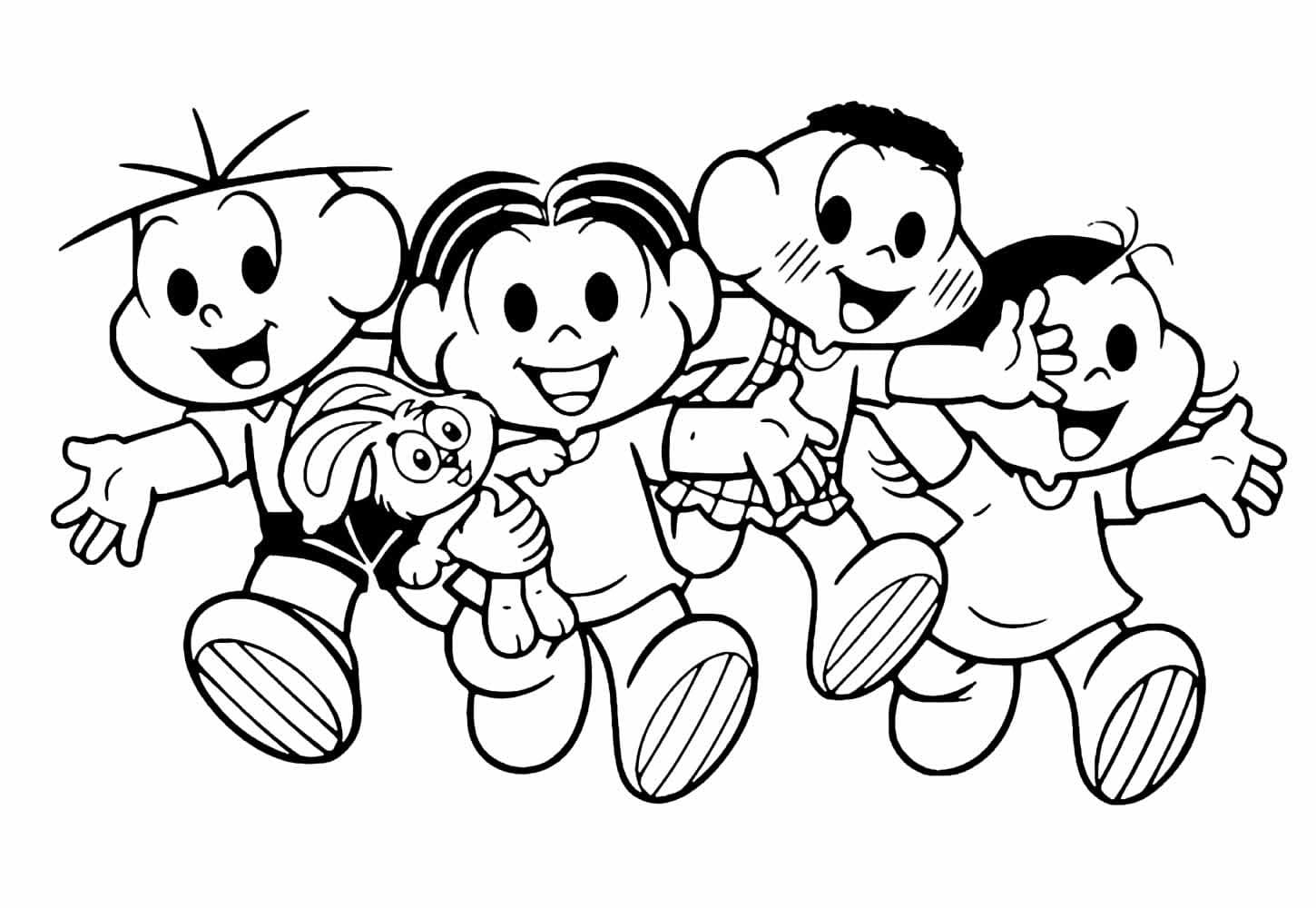 Desenho de Magali e Seus Amigos para Colorir e Pintar