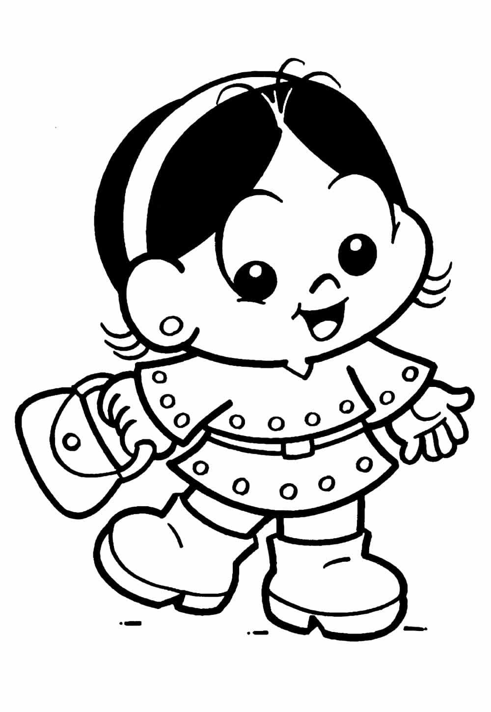 Desenho de Magali Sorridente para Colorir e Pintar