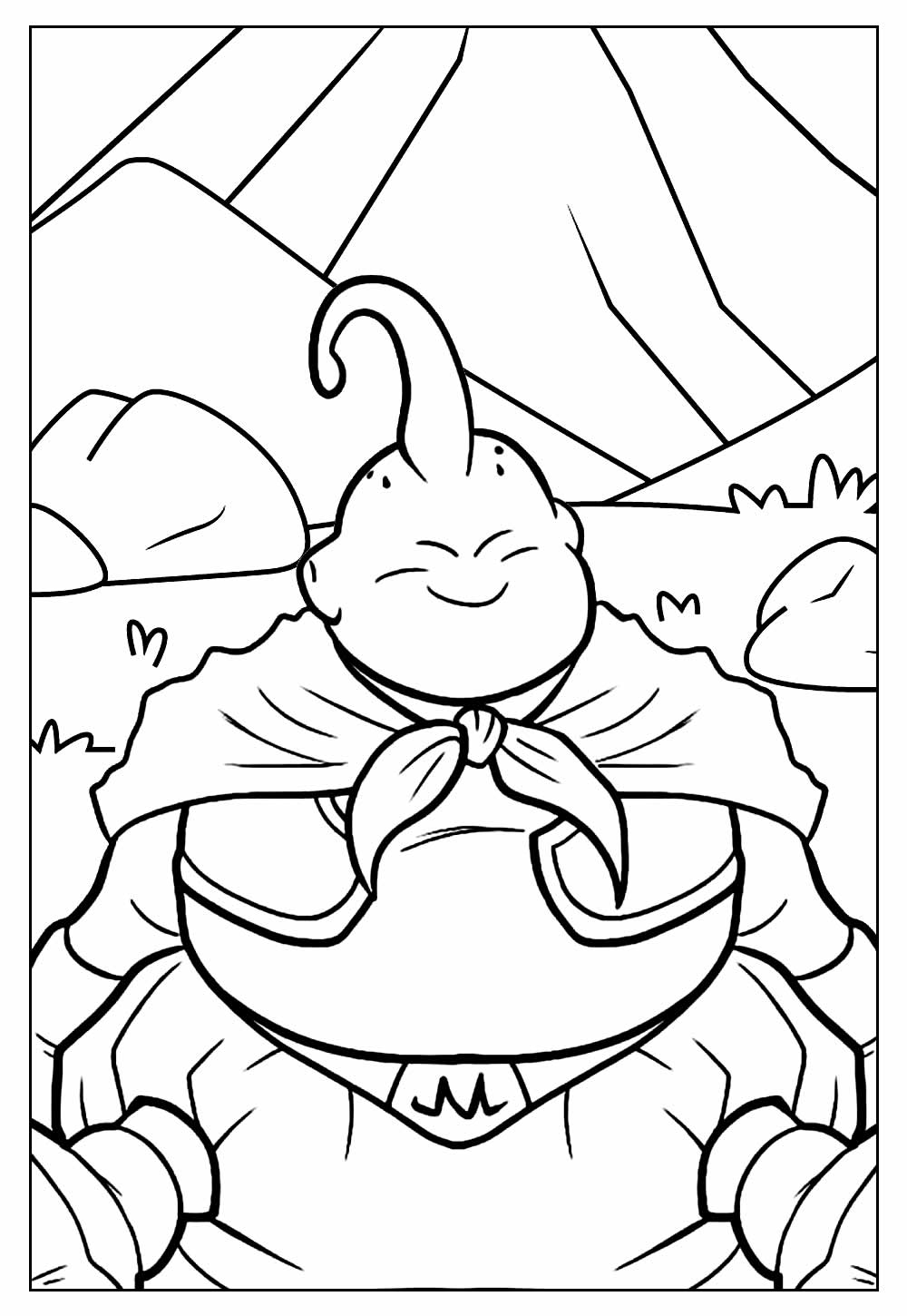 Desenho de Majin Boo Dragon Ball para Colorir Baixar e Pintar