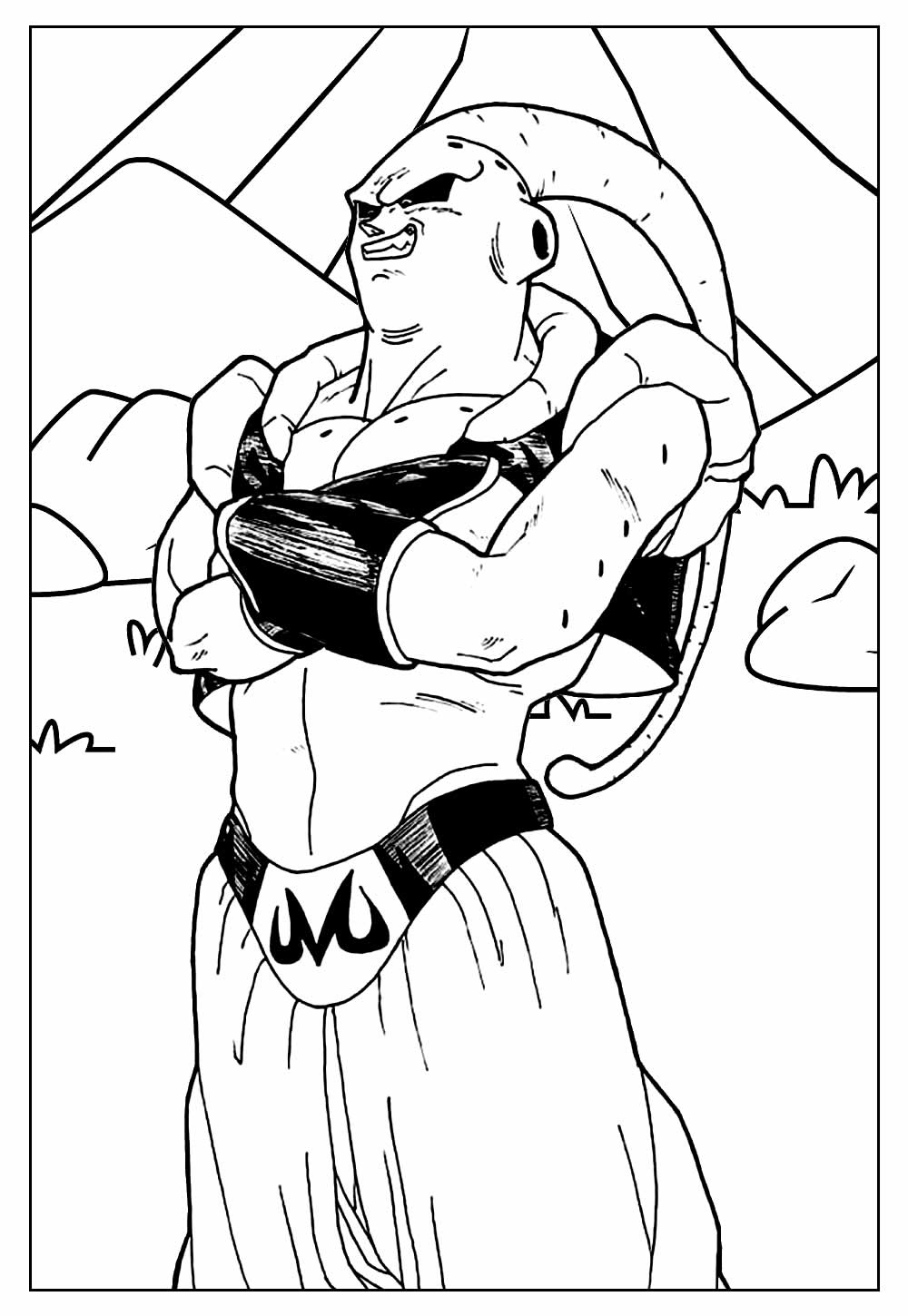 Desenho de Majin Boo Dragon Ball para Colorir Lápis de Cor e Pintar