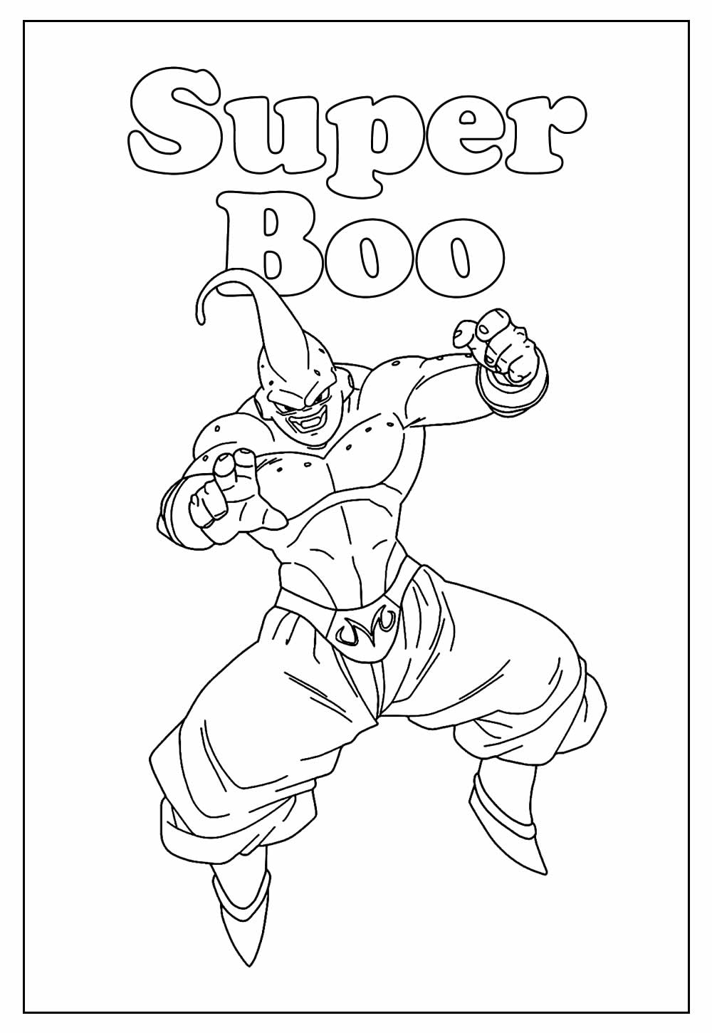 Desenho de Majin Boo Dragon Ball para Colorir Pdf e Pintar