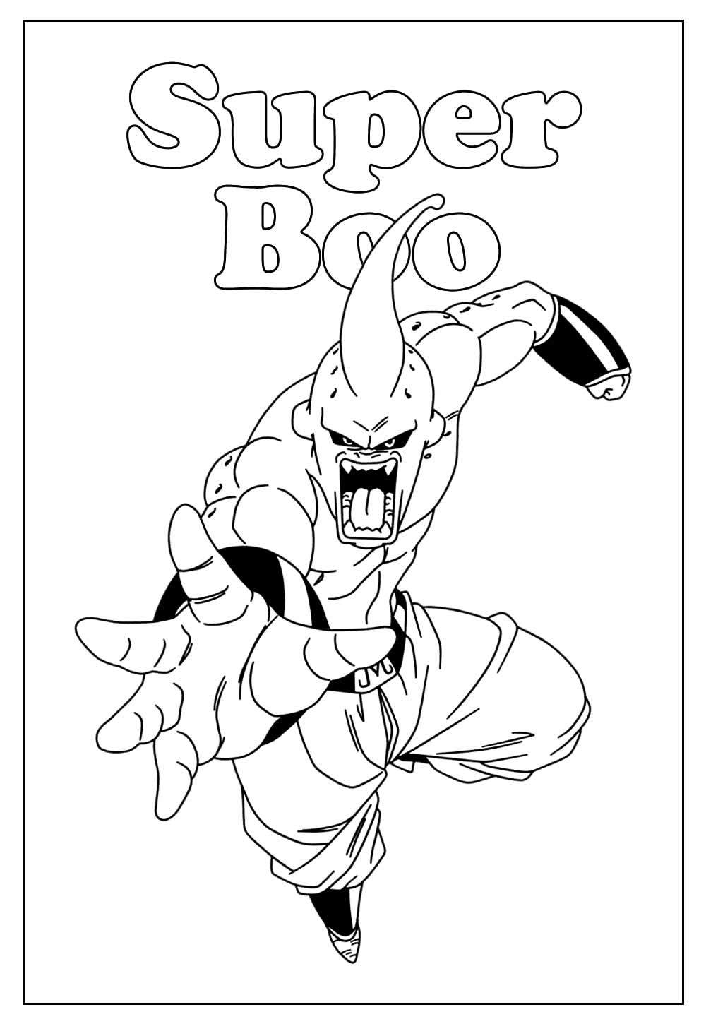 Desenho de Majin Boo Dragon Ball para Pintar Tinta Guache