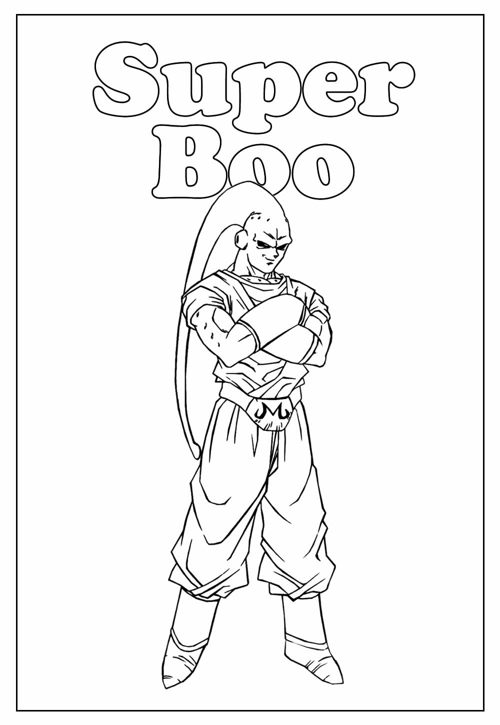 Desenho de Majin Boo para Colorir Giz de Cera e Pintar