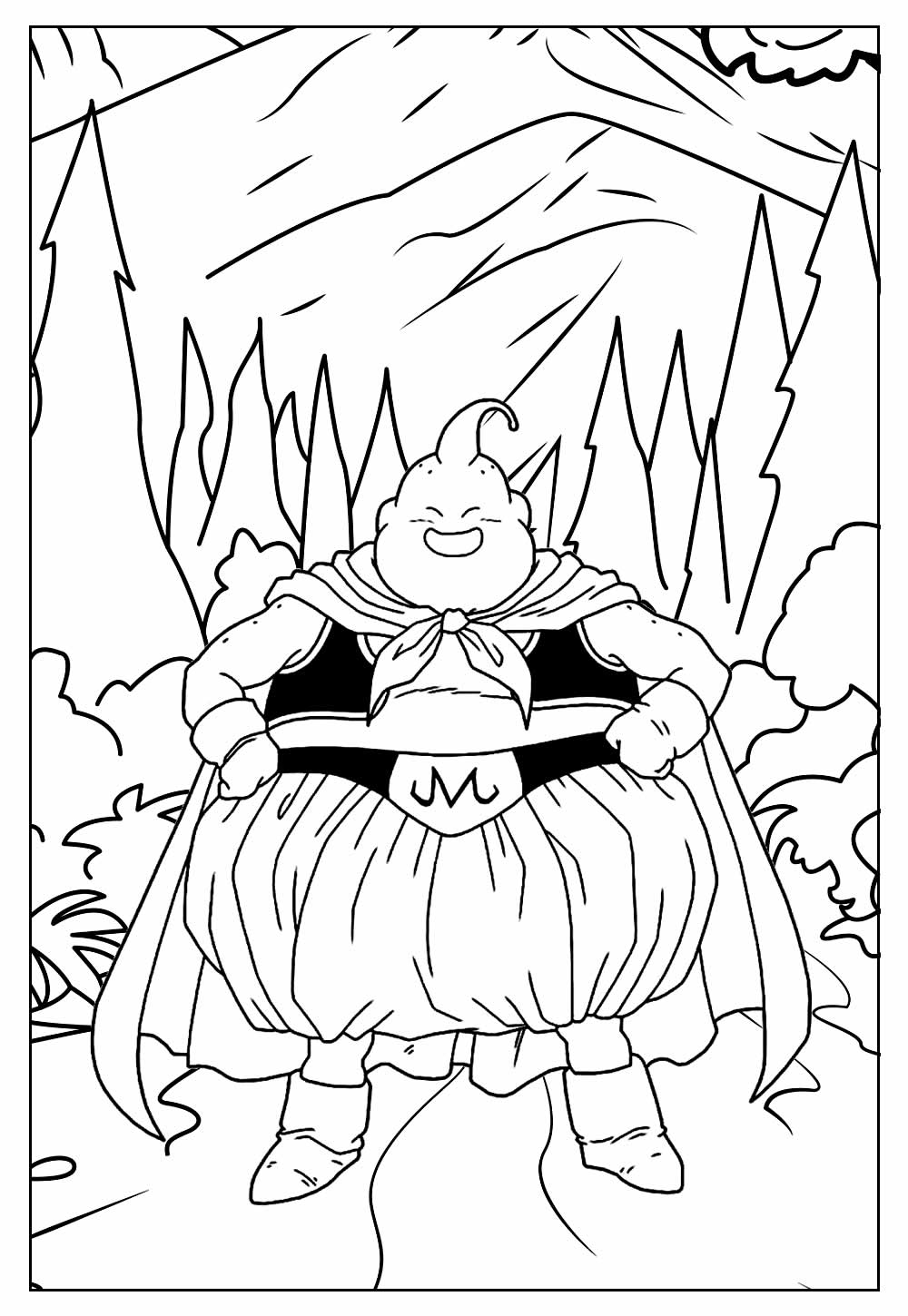 Desenho de Majin Boo para Imprimir Grátis e Pintar