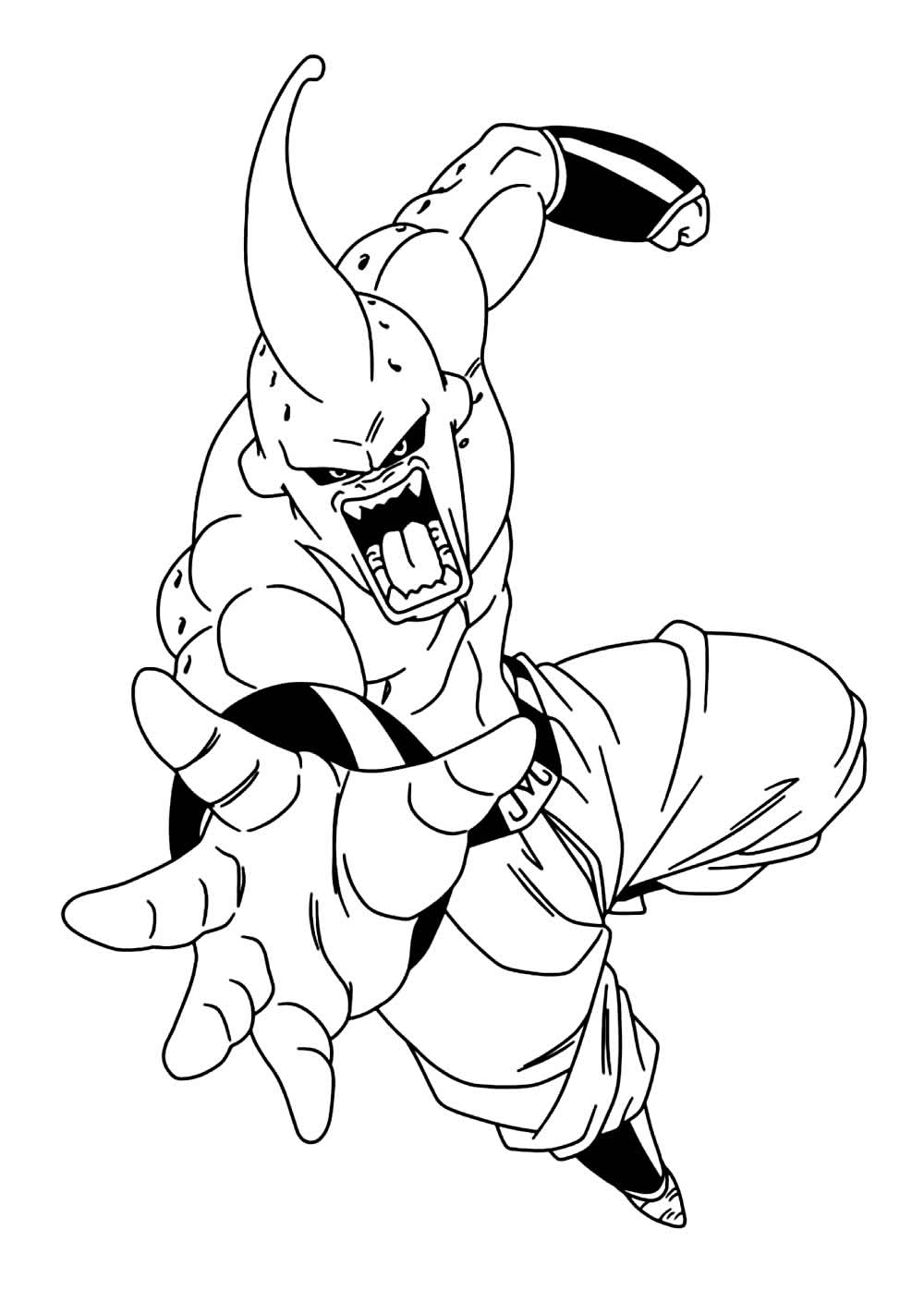 Desenho Imprimivel de Majin Boo Dragon Ball para Colorir e Pintar