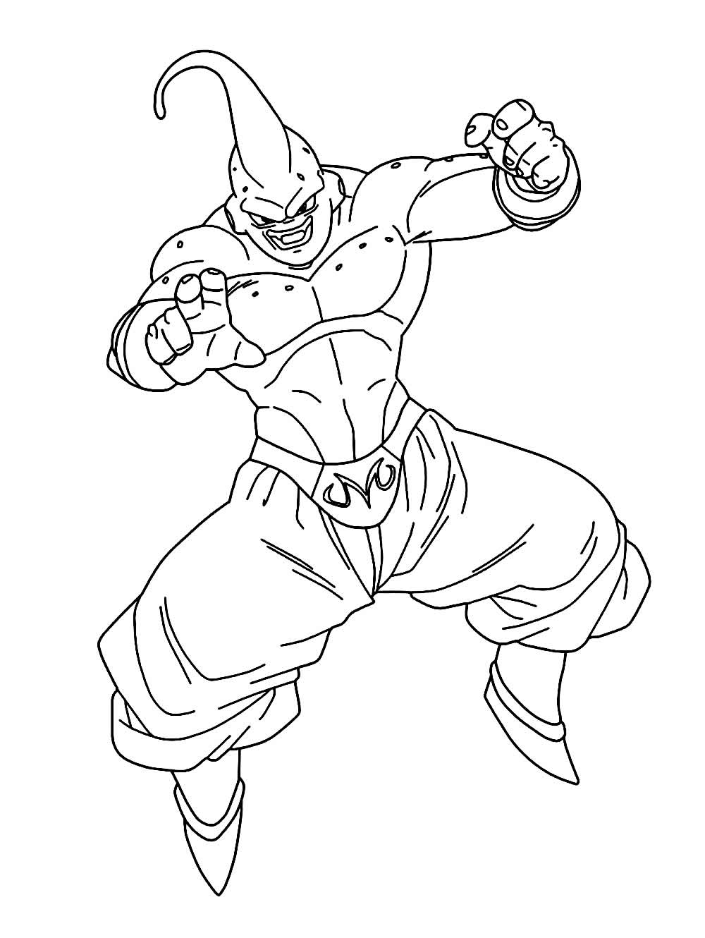 Desenho Imprimivel de Majin Boo para Pintar