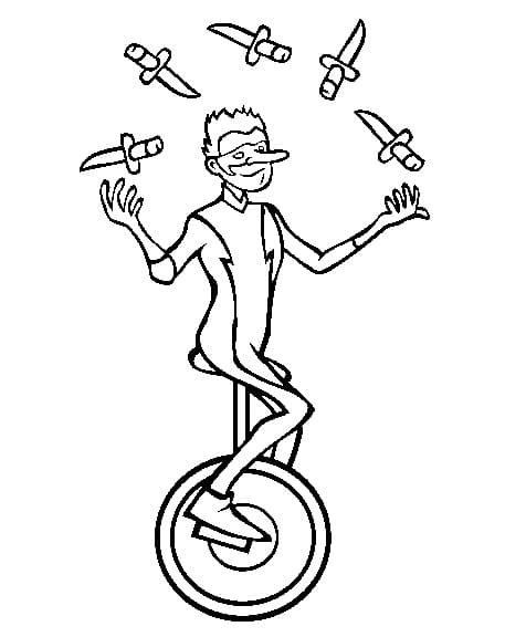 Desenho de Malabarista Grátis para Crianças para Colorir e Pintar