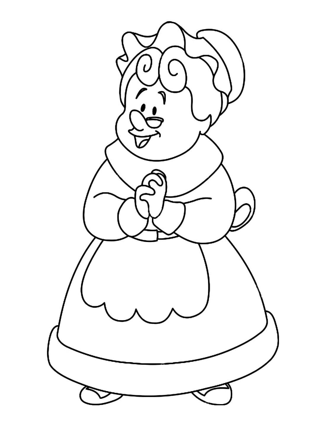 Desenho de Mamãe Noel Alegre para Colorir e Pintar