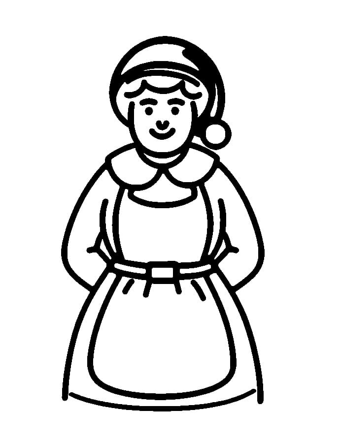 Desenho de Mamãe Noel Fácil para Colorir e Pintar