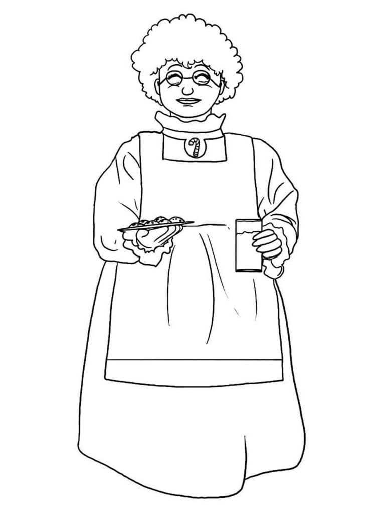 Desenho de Mamãe Noel para Crianças de 1 Ano para Colorir e Pintar