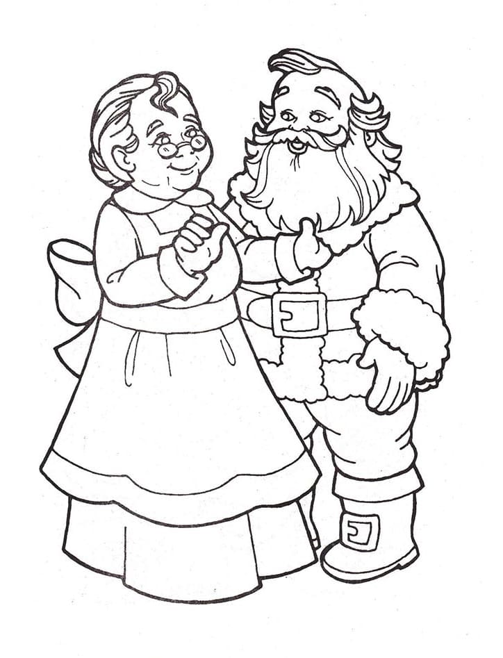 Desenho de Mamãe Noel para Crianças de 5 Ano para Colorir e Pintar