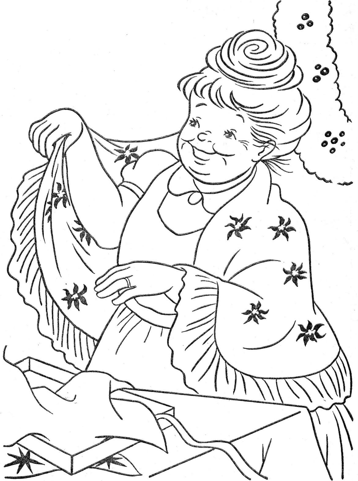 Desenho de Mamãe Noel para Crianças de 6 Ano para Colorir e Pintar