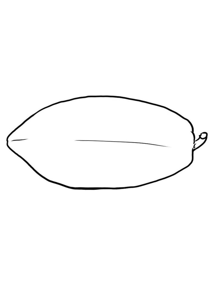 Desenho Imprimivel de Mamão para Colorir e Pintar