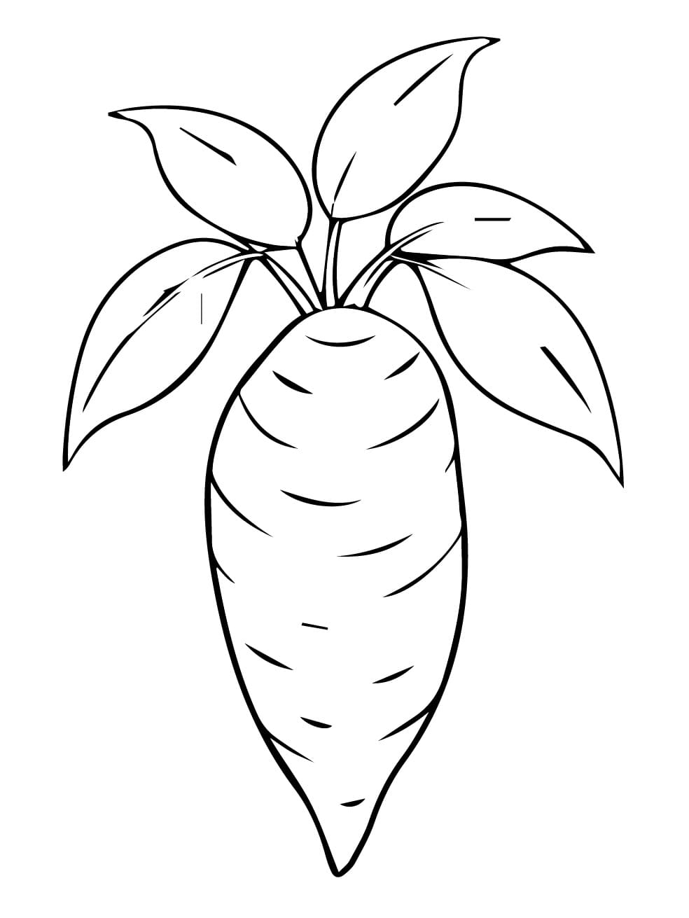 Desenho de Mandioca Imprimivel Grátis para Crianças para Colorir e Pintar
