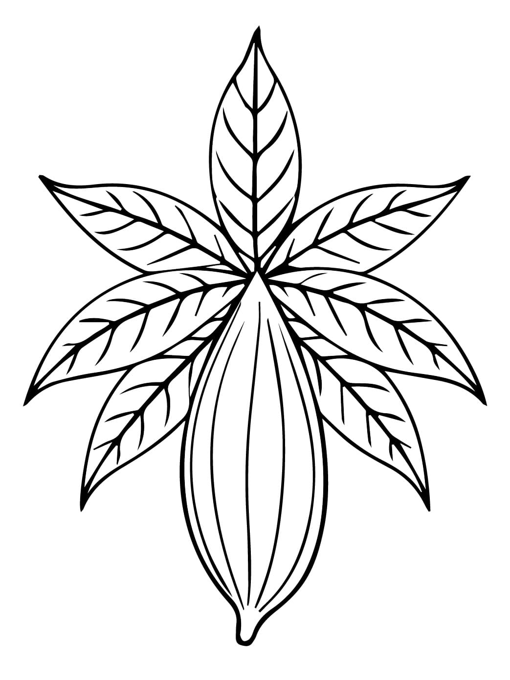 Desenho de Mandioca Imprimivel para Colorir e Pintar