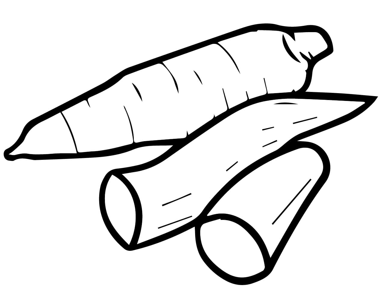 Desenho de Mandioca para Crianças de 1 Ano para Colorir e Pintar