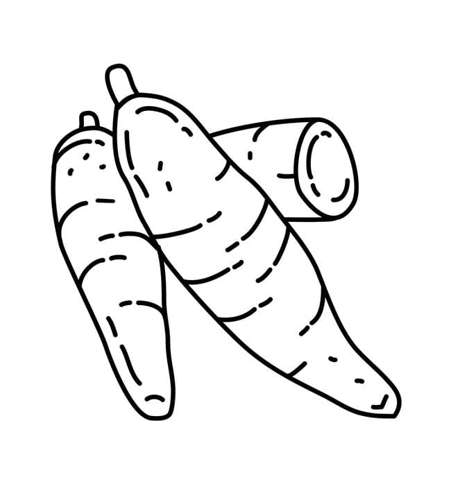 Desenho de Mandioca para Crianças de 6 Ano para Colorir e Pintar