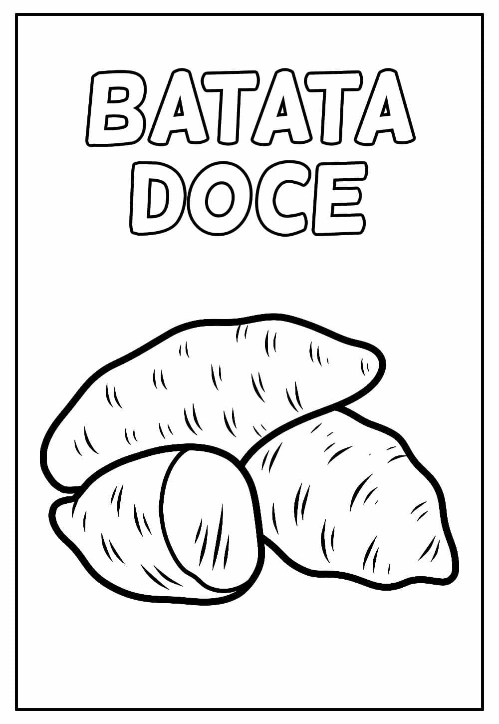 Desenho de Imagem de Batata Doce para Colorir e Pintar