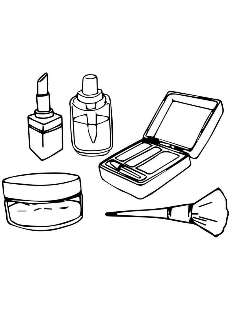 Desenho de Imagem de Maquiagem para Colorir e Pintar