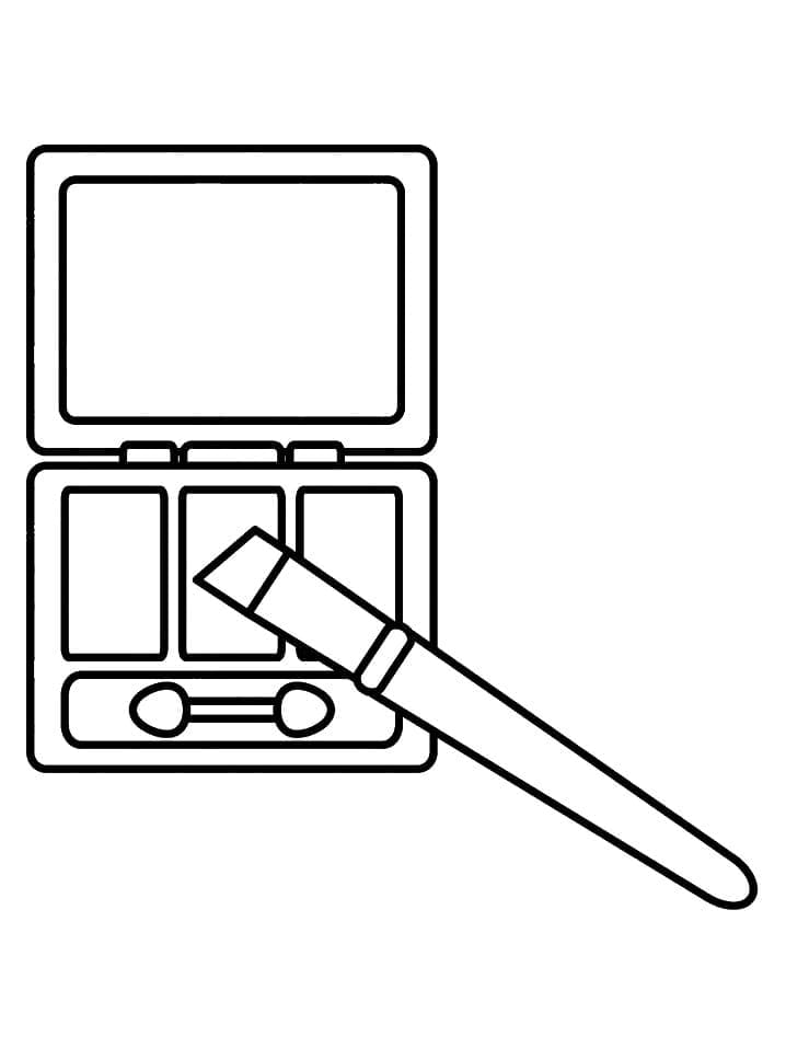 Desenho de Paleta de Maquiagem para Colorir e Pintar