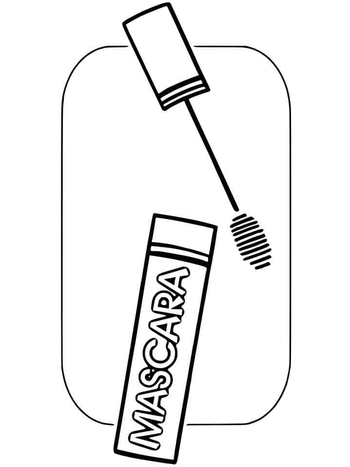 Desenho de Rimel de Maquiagem para Colorir e Pintar