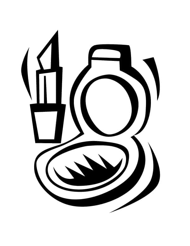 Desenho Simples de Maquiagem para Baixar e Colorir e Pintar