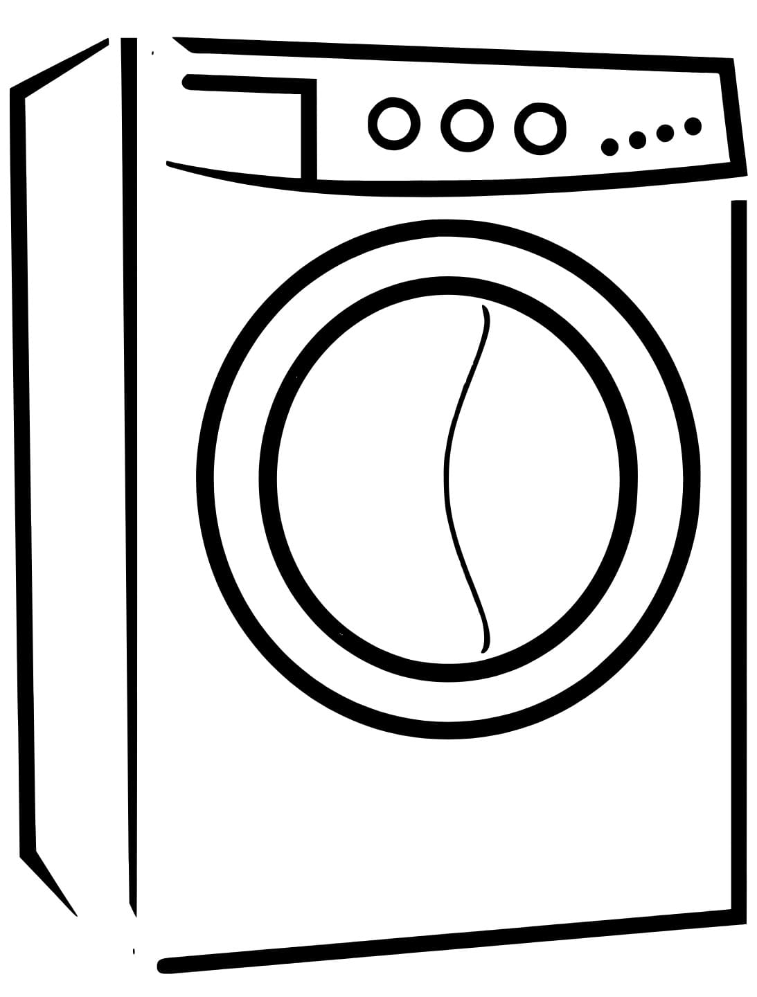 Desenho de Máquina de Lavar Fácil para Colorir e Pintar