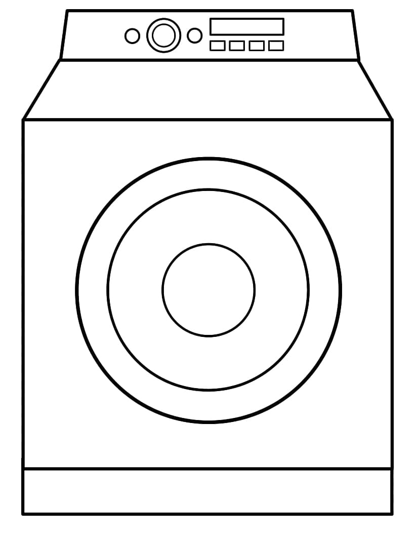 Desenho de Máquina de Lavar Grátis para Colorir e Pintar