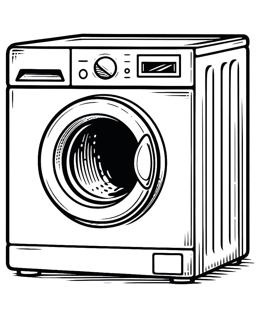 Desenho de Máquina de Lavar Normal para Colorir e Pintar